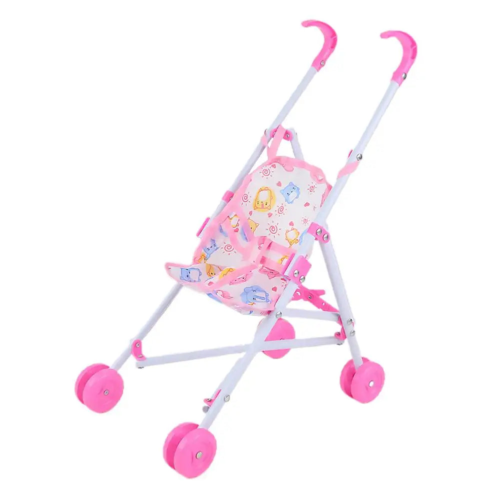 Pink Foldable Doll Stroller Pretend Play Toy – Girls Gift Doll Stroller Toy Richie's red
