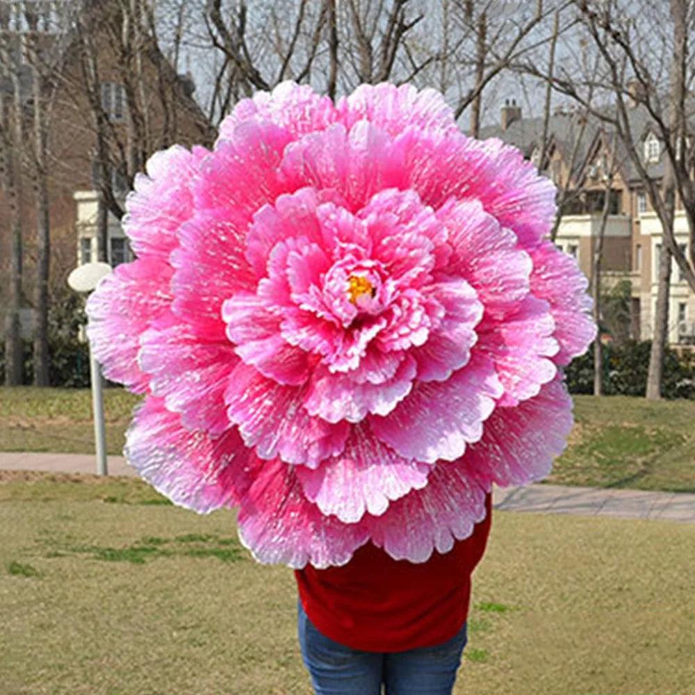 70cm Bamboo Peony Dance Umbrella – Handmade Stage Art Prop Dance Prop Umbrella Richie's Rose Red