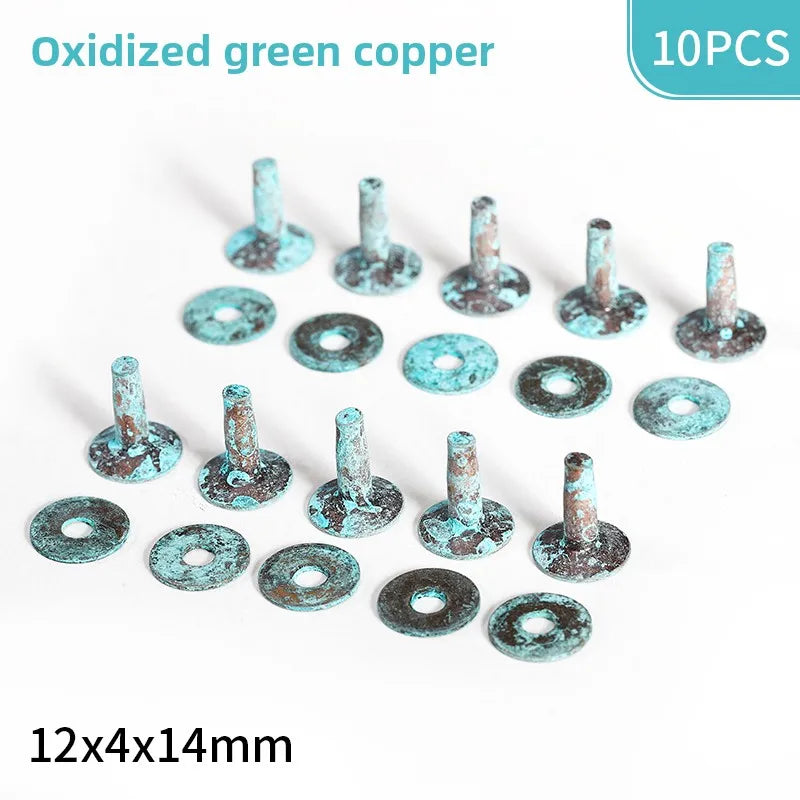 KANDE Copper Rivets 10 Pcs – Leather Belt Luggage Fasteners Copper Rivets Richie's G 12x4x14mm 10PCS