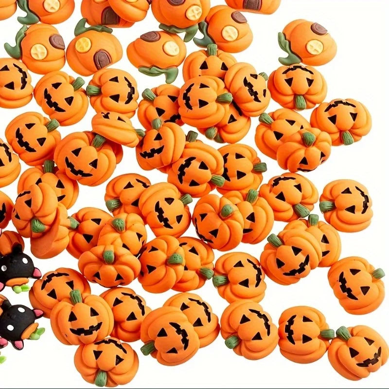 Halloween Mini Resin Pumpkin Charms – Flatback DIY Craft Decor Resin Craft Charms Richie's