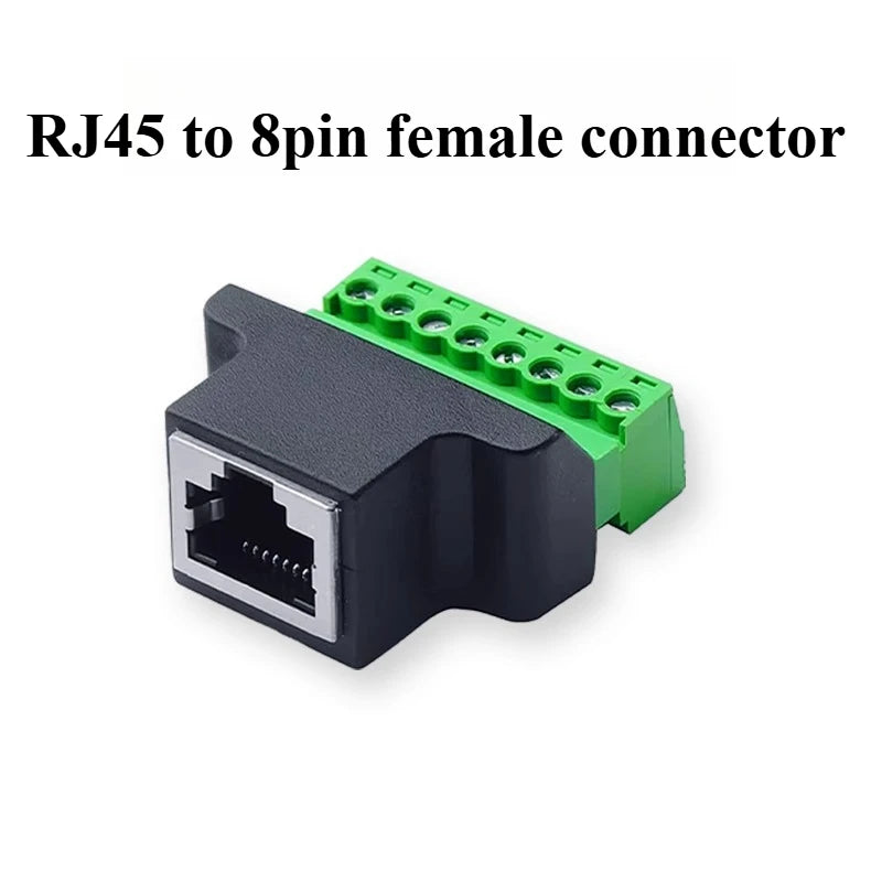 RJ45 to 8-Pin Screw Terminal Block Connector for CCTV DVR Network Terminal Adapter Richie's A Female 1PCS