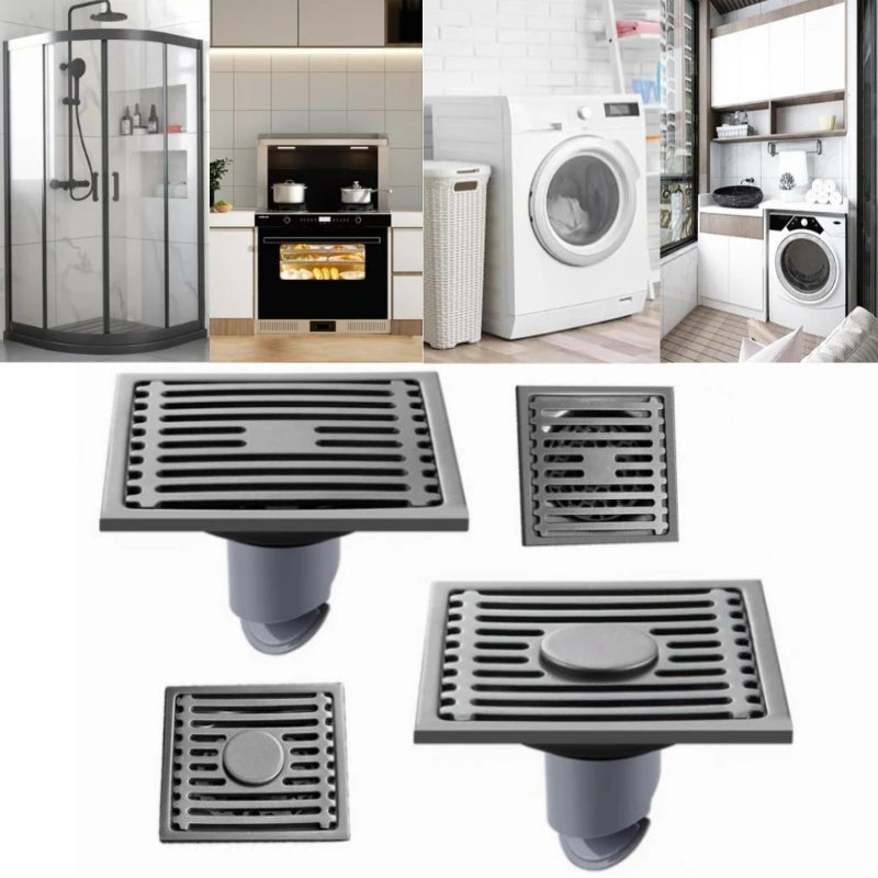 Stainless Steel Square Floor Drain with Odor Trap | 4 Inch Square Floor Drain Richie's