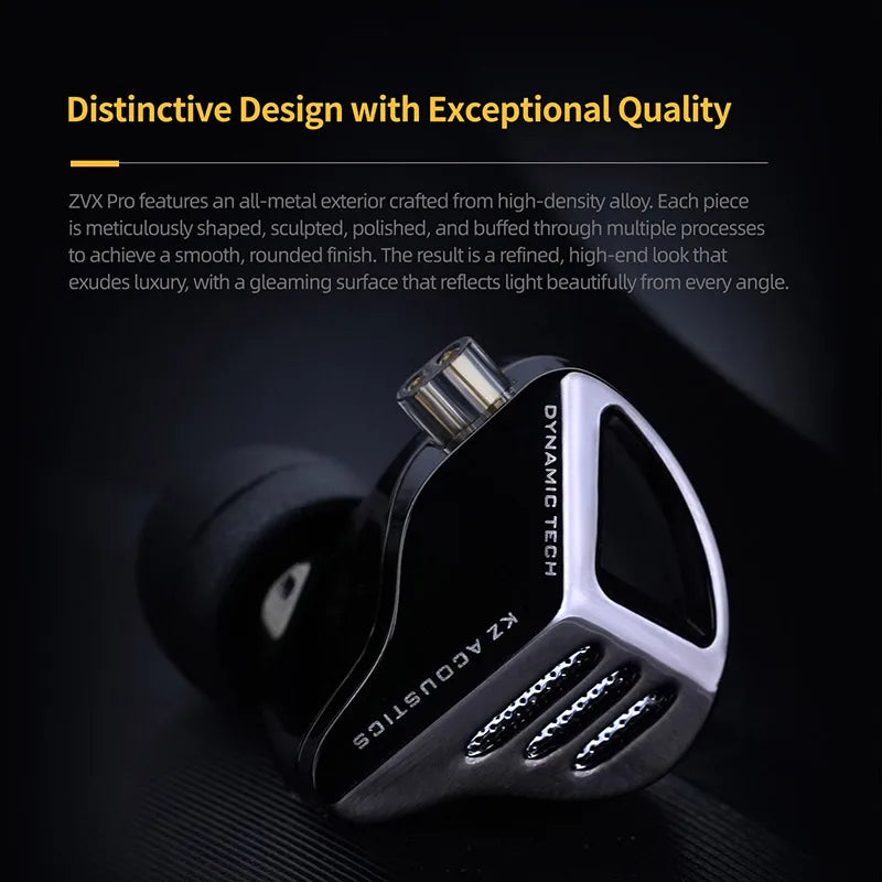 KZ ZVX Pro Wired IEM Earphones HiFi Dual Driver Bass Gaming Wired IEM Earphones Richie's