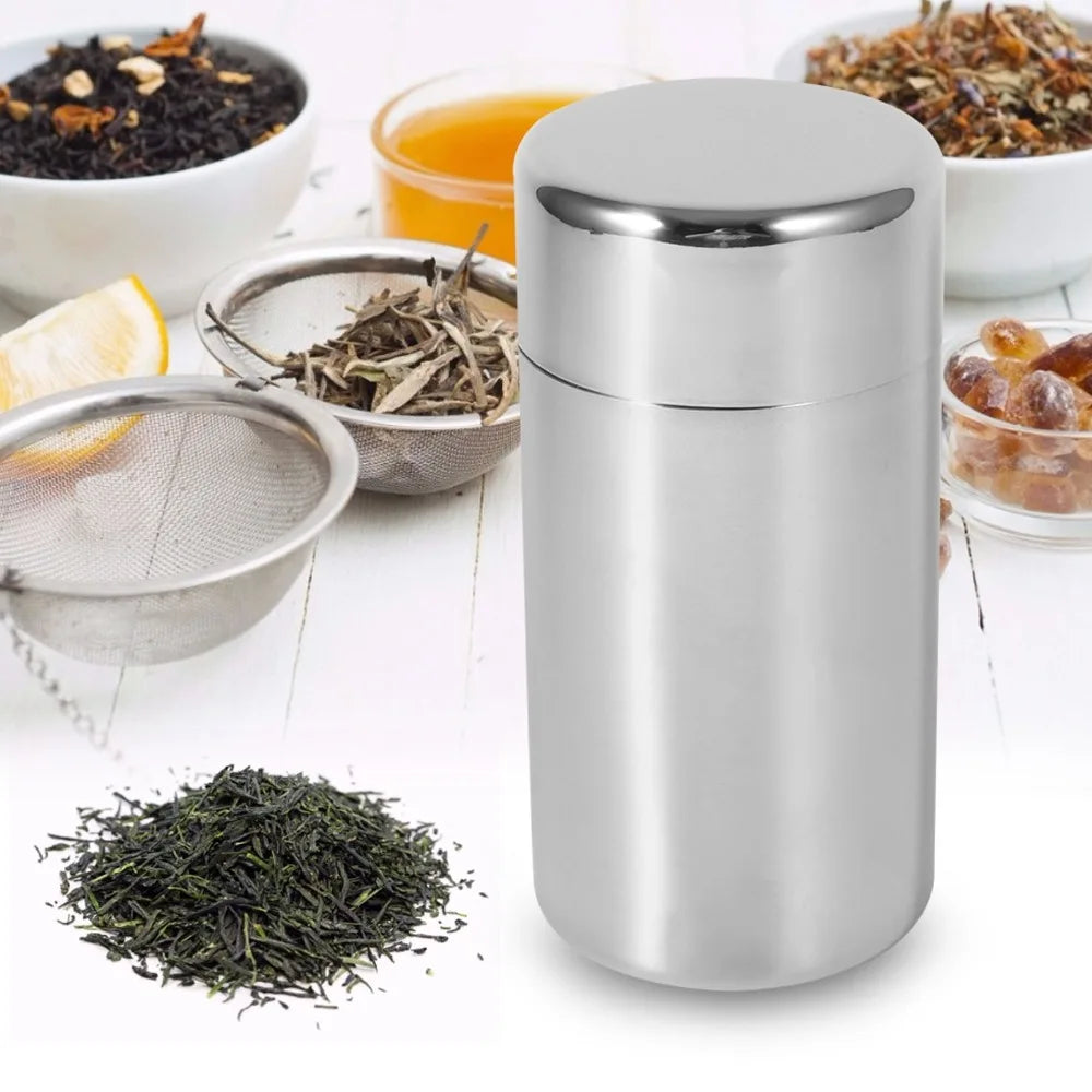 Stainless Steel Tea Canister with Seal Lid | Kitchen Storage Tin Kitchen Storage Canister Richie's