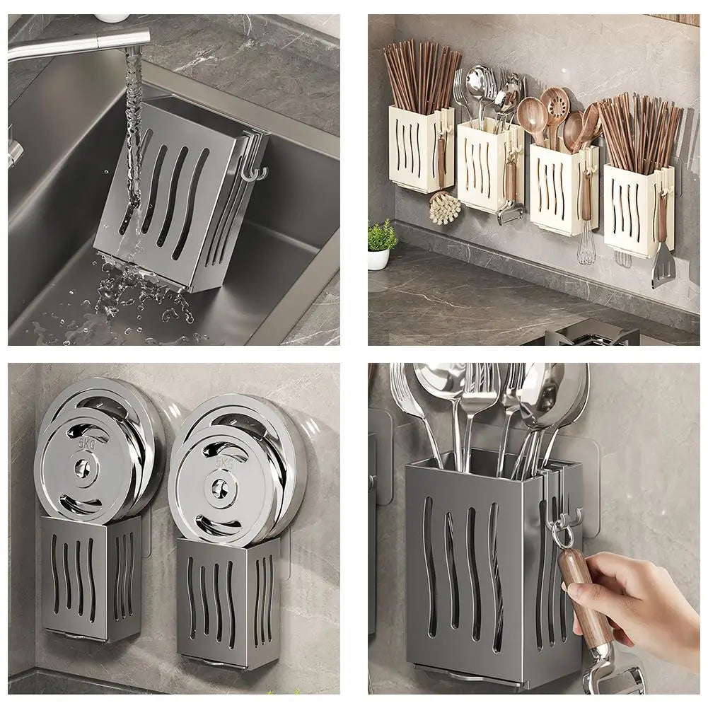 Wall Mounted Kitchen Utensil Rack & Chopstick Holder Kitchen Utensil Rack Richie's