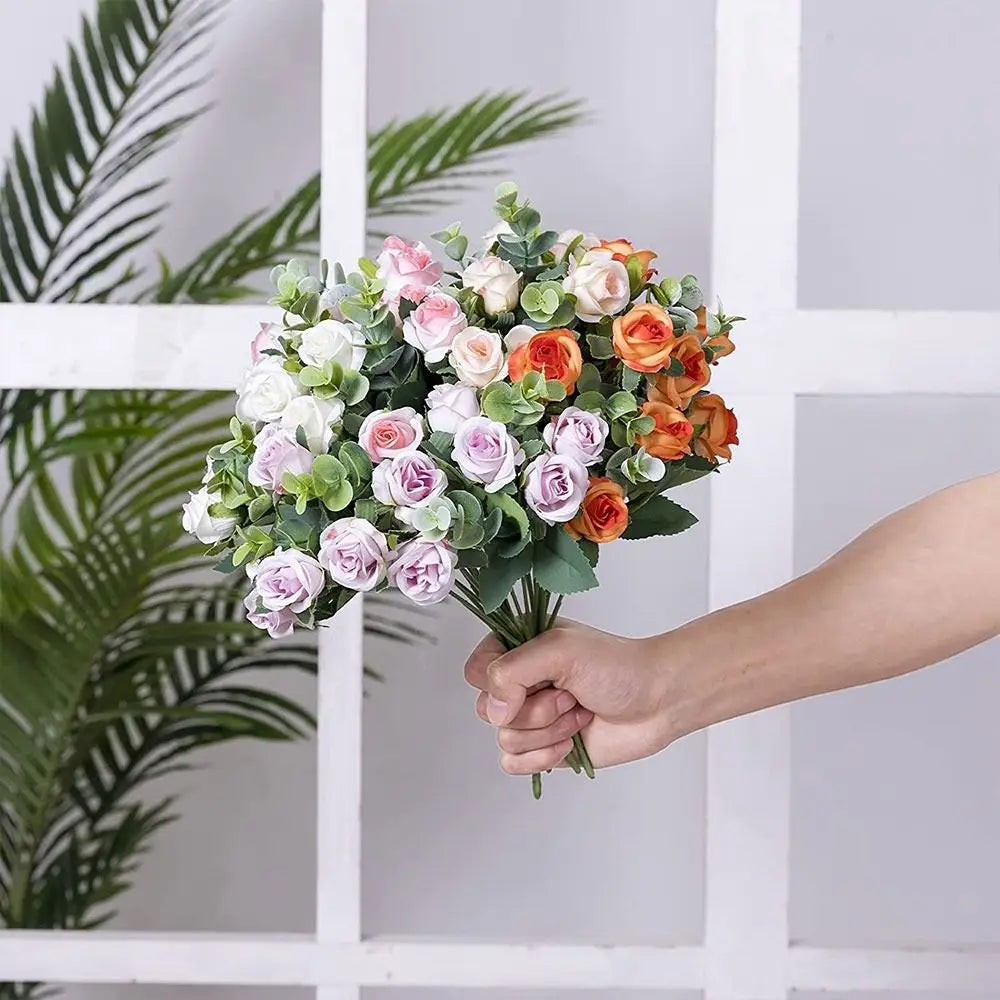 Artificial Eucalyptus Rose Bouquet – Lifelike Floral Décor Artificial Flower Bouquet Richie's