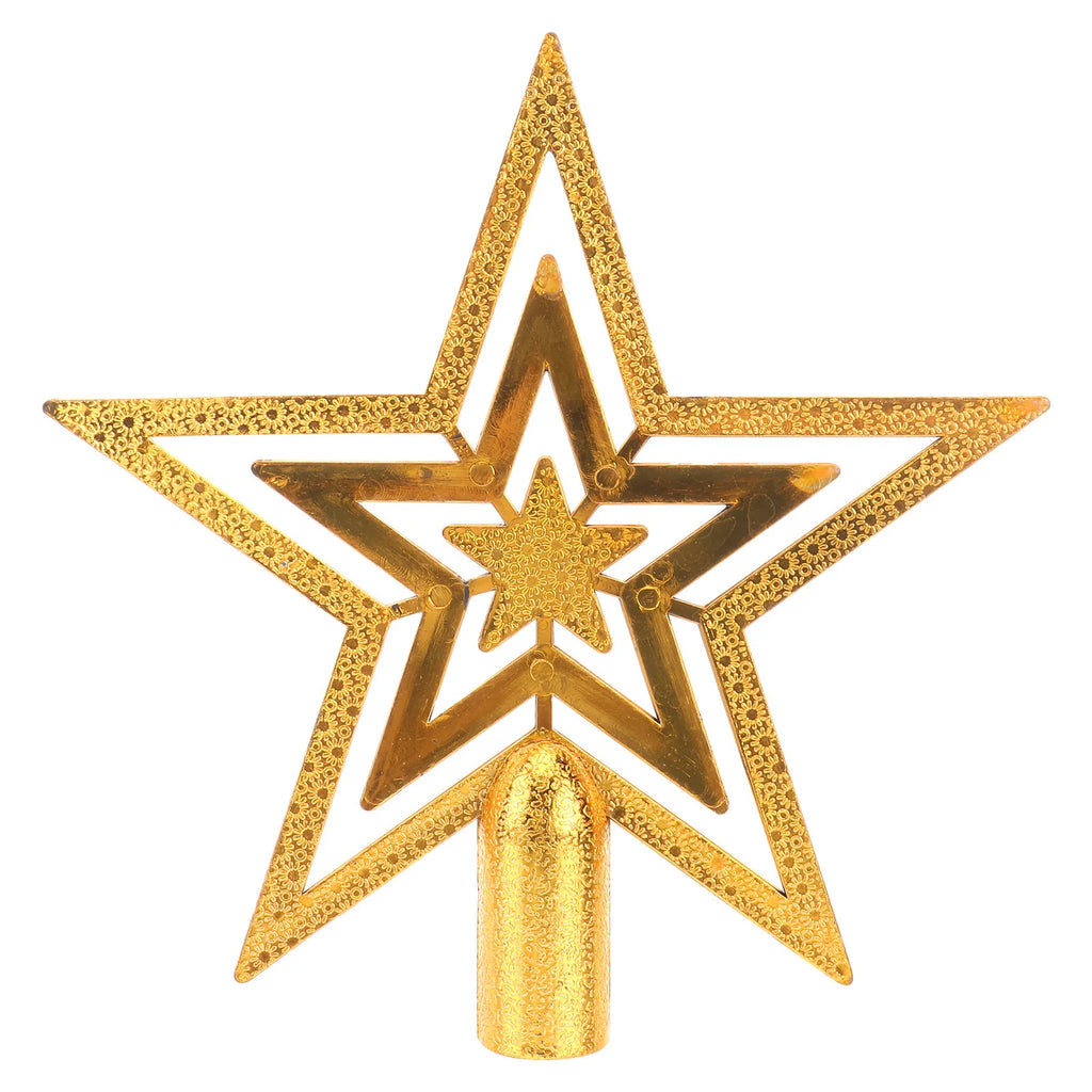 15cm Gold Star Christmas Tree Topper – Fade-Resistant PVC Christmas Tree Topper Richie's