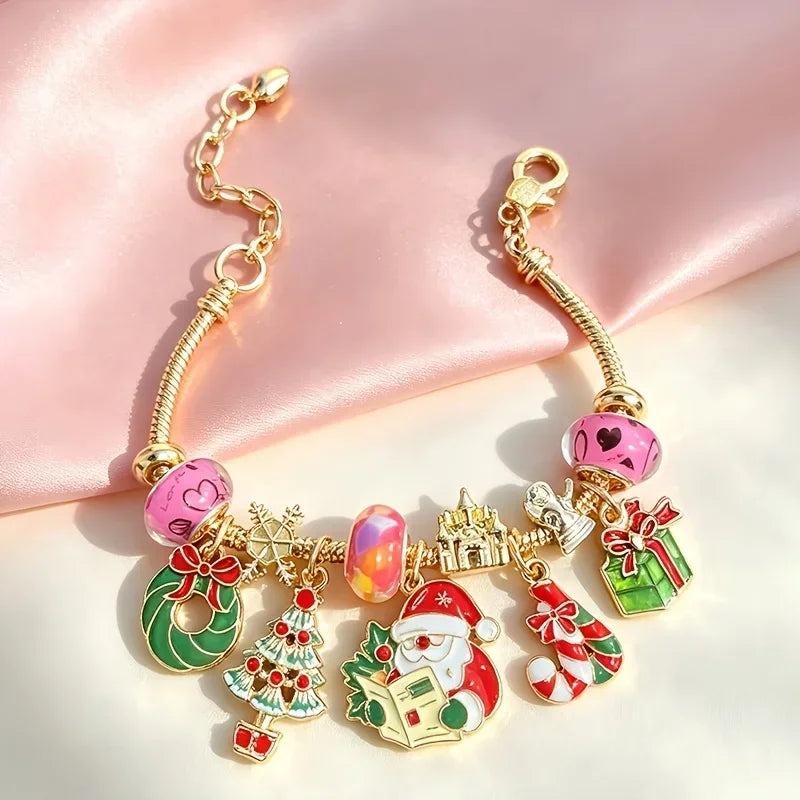 Women's Adjustable Gold Snake Bead Bracelet | Christmas Gift Holiday Charm Bracelet Richie's