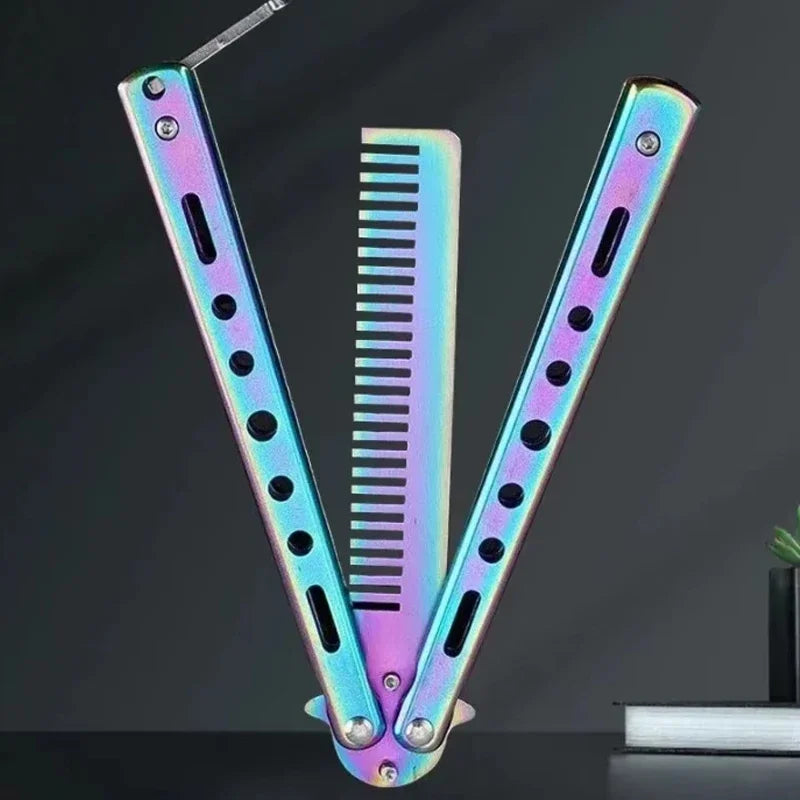 Stainless Steel Butterfly Comb – Foldable Beard & Hair Tool Butterfly Styling Comb Richie's