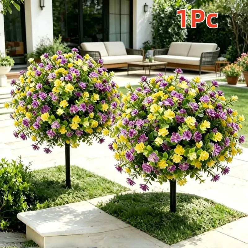 Artificial Eucalyptus Camellia Flower Garden Stake 45x32cm Artificial Garden Flower Richie's A6