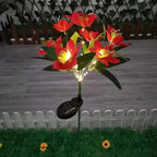 Solar LED Orchid Ground Light – Garden Lawn Decoration Lamp Solar Garden Light Richie's Red