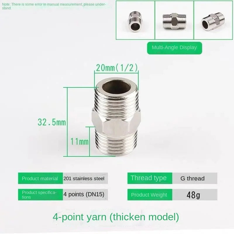 Stainless Steel Pipe Fittings Tee Elbow Reducer DN20 DN15 Pipe Fittings Richie's DN15 external teeth 1/2"