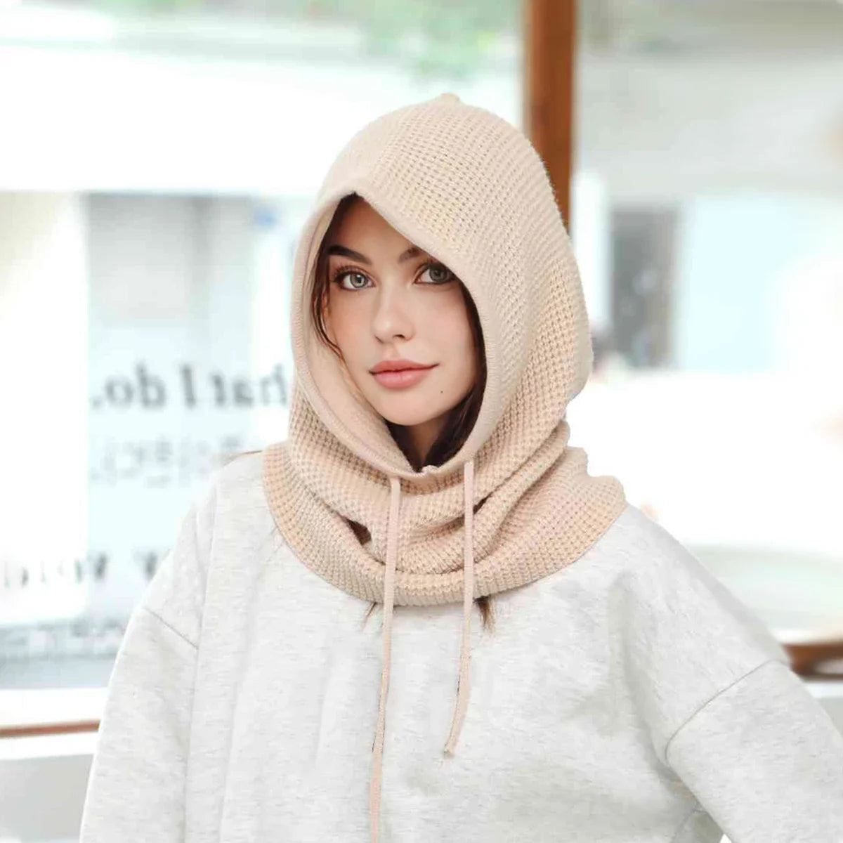 Women's Winter Knit Balaclava Beanie Hat & Neck Scarf Balaclava Beanie Hat Richie's SHFLM-7