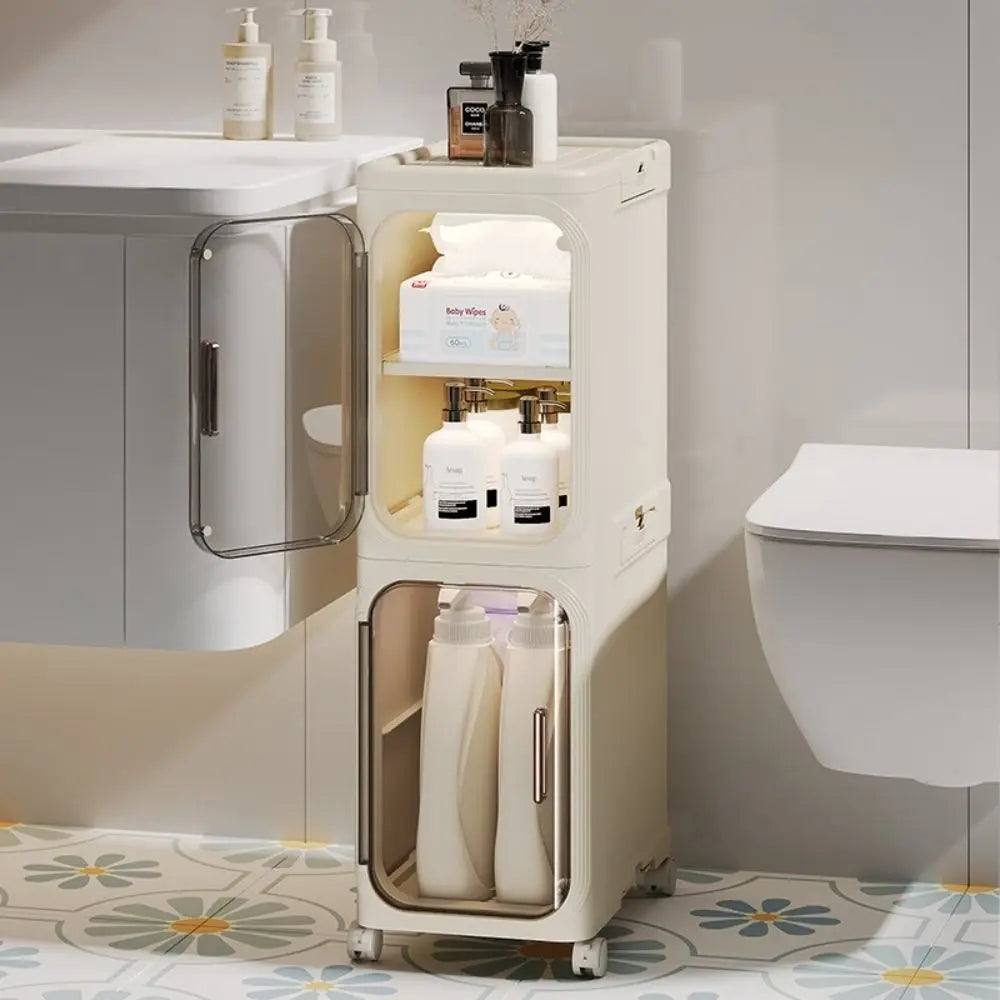 Foldable Narrow Storage Cabinet with Wheels – Slim Crevice Rack Narrow Storage Cabinet Richie's