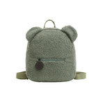 Bear Ear Fleece Backpack for Kids Girls – Cute Plush Daypack Kids Plush Backpack Richie's green