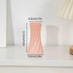 Nordic Plastic Flower Vase | Spiral Pattern Ceramic Look Decorative Flower Vase Richie's