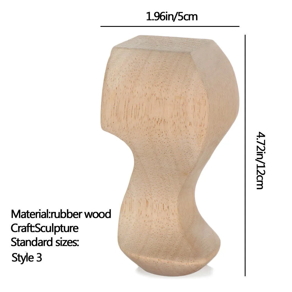 Vintage Wood Carved Furniture Legs European Cabinet Feet Wood Furniture Legs Richie's 12x5cm Style 3