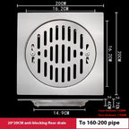 304 Stainless Steel Lockable Floor Drain – 110mm Institutional Lockable Floor Drain Richie's 20Cm160-200 tube