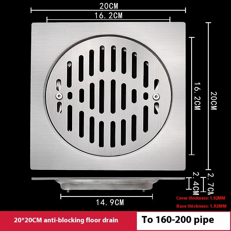 304 Stainless Steel Lockable Floor Drain – 110mm Institutional Lockable Floor Drain Richie's 20Cm160-200 tube