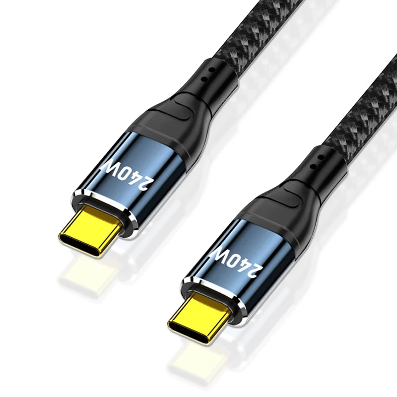 240W PD Fast Charging Braided USB-C Cable – Straight & Right Angle USB-C Charging Cable Richie's Straight head 1m