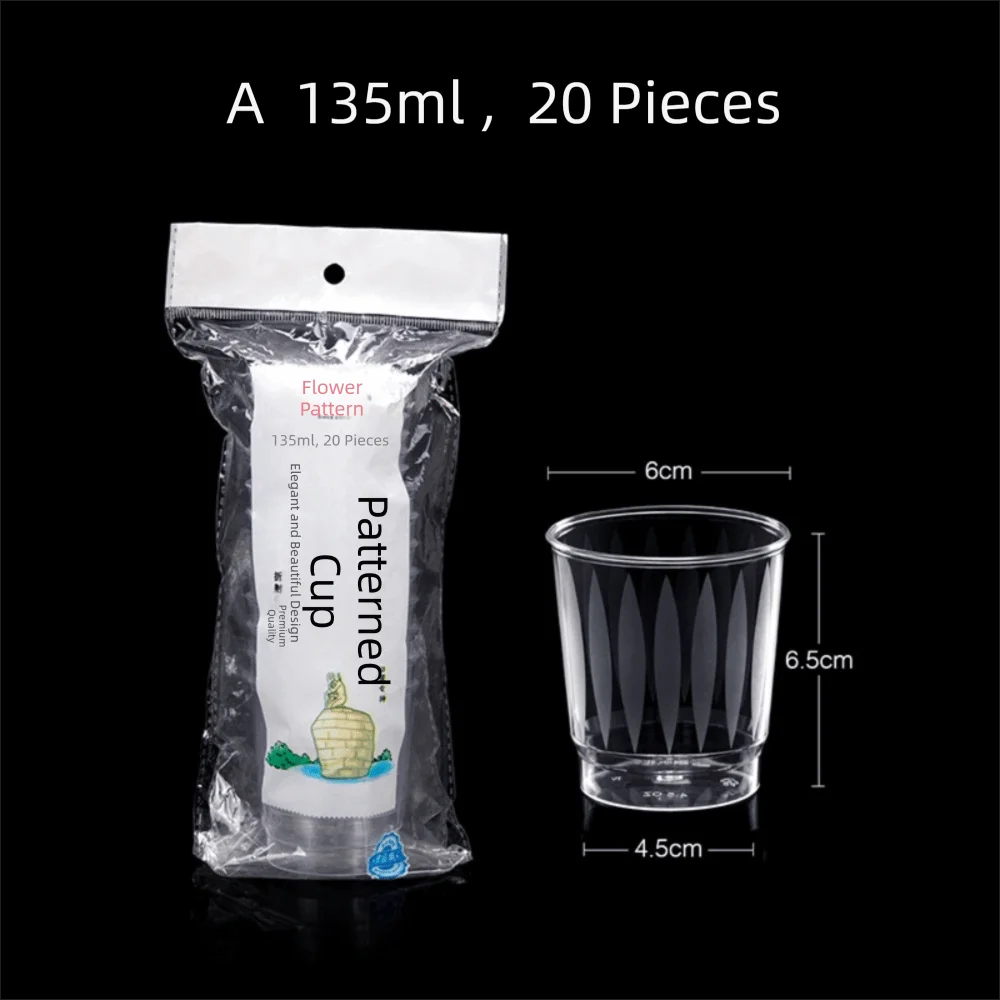 Clear Plastic Disposable Cups | Transparent Mousse Cups 10/20pk Disposable Cups Richie's A 135ml 20pcs