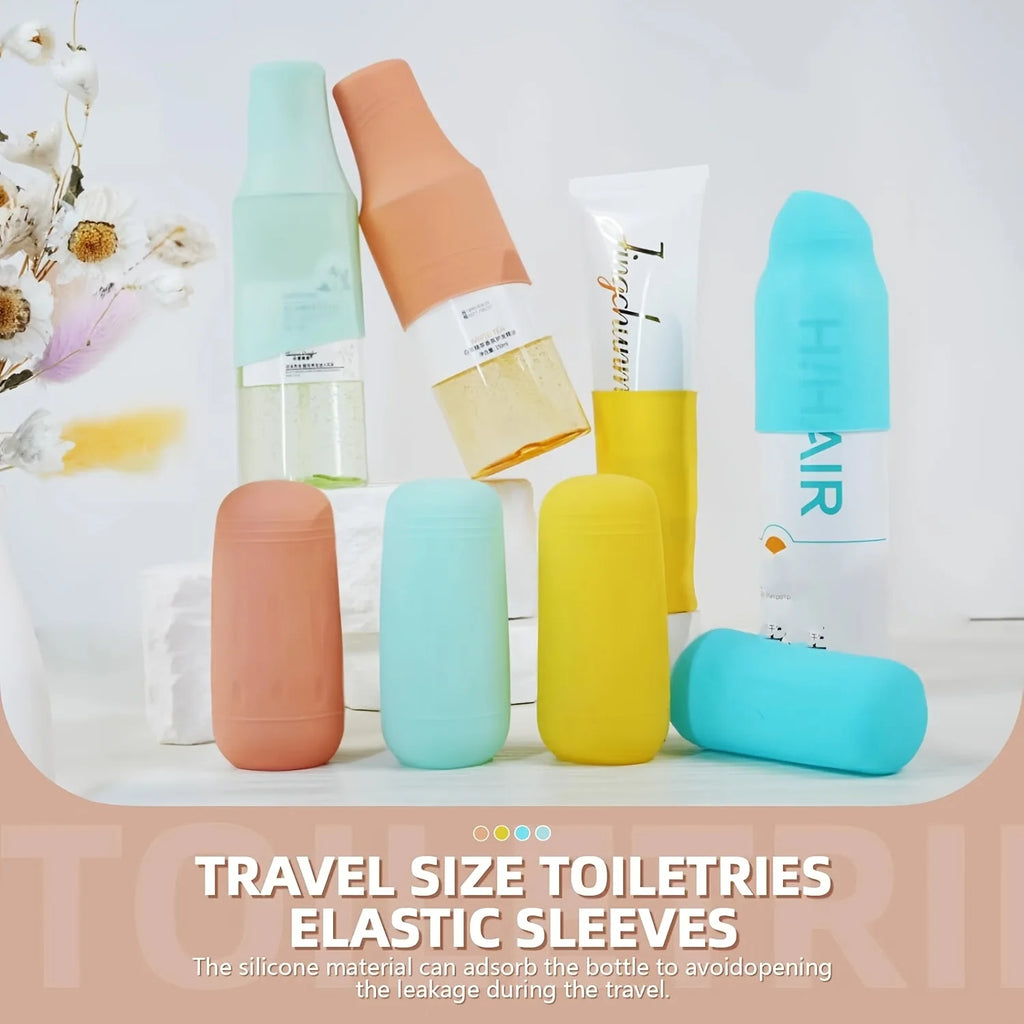 Silicone Travel Bottle Covers – Leak-Proof Toiletry Caps Travel Bottle Covers Richie's