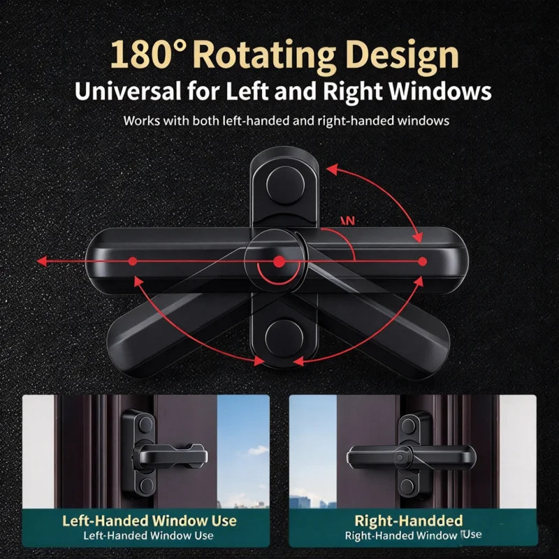 Zinc Alloy T-Shape Window & Door Sash Lock Security Buckle Window Door Lock Richie's