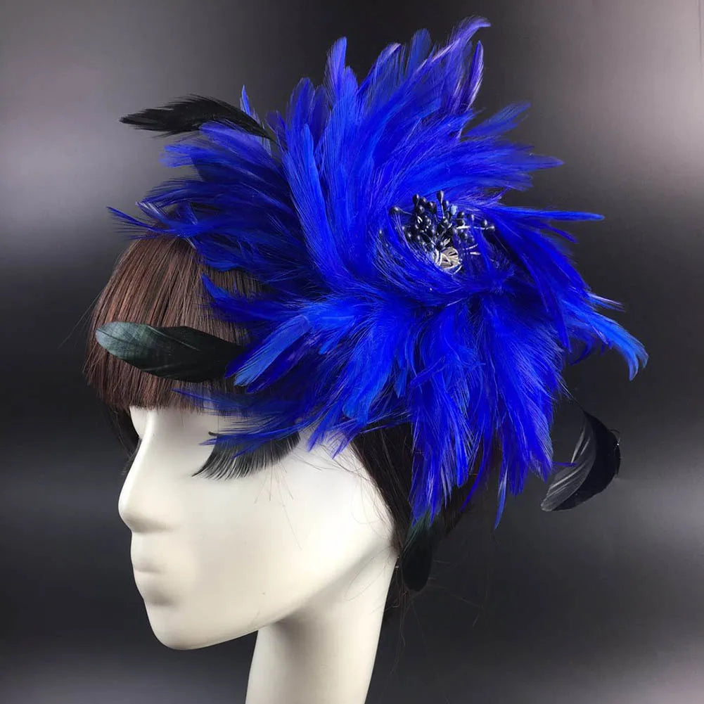Vintage Flapper Feather Headband – Colorful Burlesque Headpiece Feather Headband Richie's
