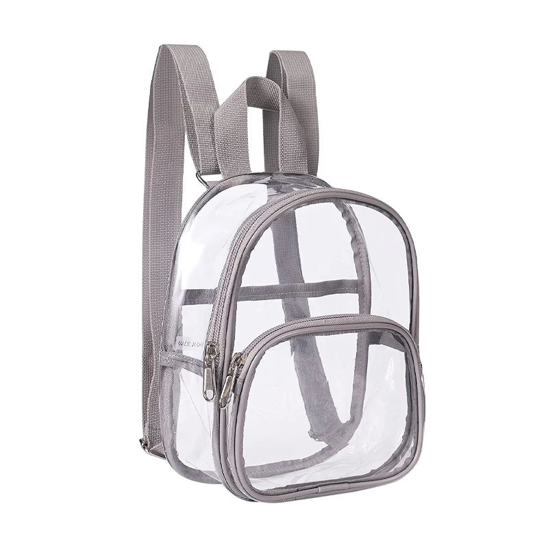 Clear PVC Transparent Backpack – Waterproof Stadium-Approved Bag Transparent Backpack Richie's gray 19x7x22.8cm