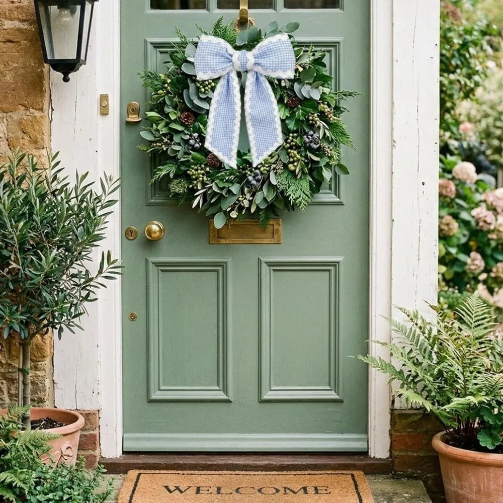 Cloth Wreath Sash Ric Rac Gingham Trim – Basket & Door Décor Decorative Sash Richie's