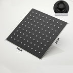 8-Inch Square Stainless Steel Rainfall Shower Head | Ultra-Thin Rainfall Shower Head Richie's Square Black 8 inch