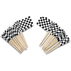24Pcs Checkered Flag Cupcake Toppers & Cake Picks – Party Cake Toppers & Picks Richie's