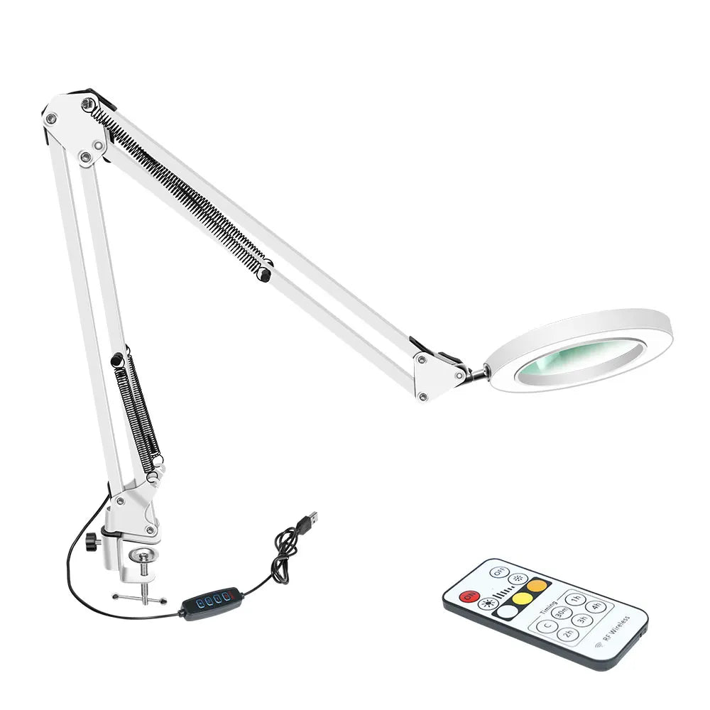72-LED Magnifier Desk Lamp 8x/10x Remote Control 3 Color Magnifier Desk Lamp Richie's 37CM WHITE