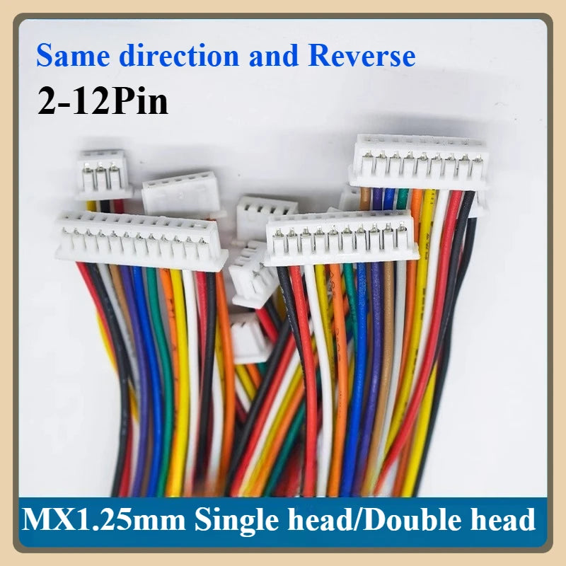 100PCS JST MX1.25 5-Pin 1.25mm Wire Connectors 28AWG 50cm Wire Cable Connector Richie's Single-head 5P 500mm