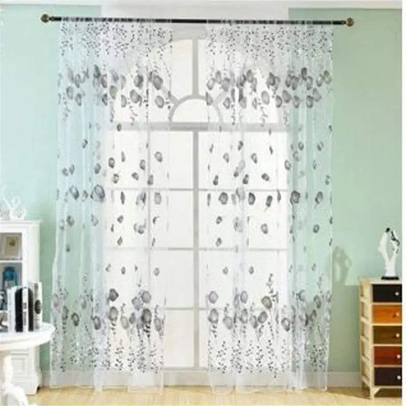 Modern Tulip Sheer Window Curtain Panel 200x100cm Polyester Sheer Window Curtain Richie's