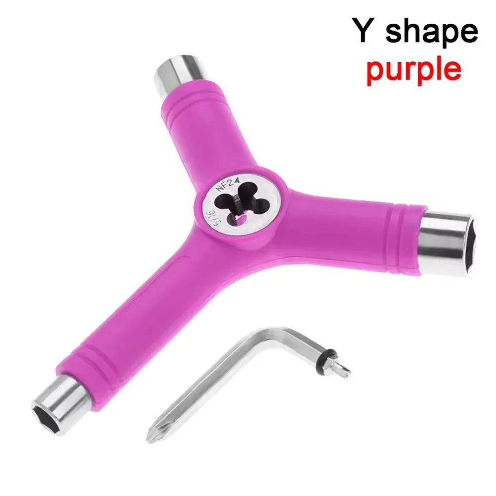 Y-Type All-In-One Skateboard Multi-Tool Wrench & Screwdriver Skateboard Multi-Tool Richie's PURPLE