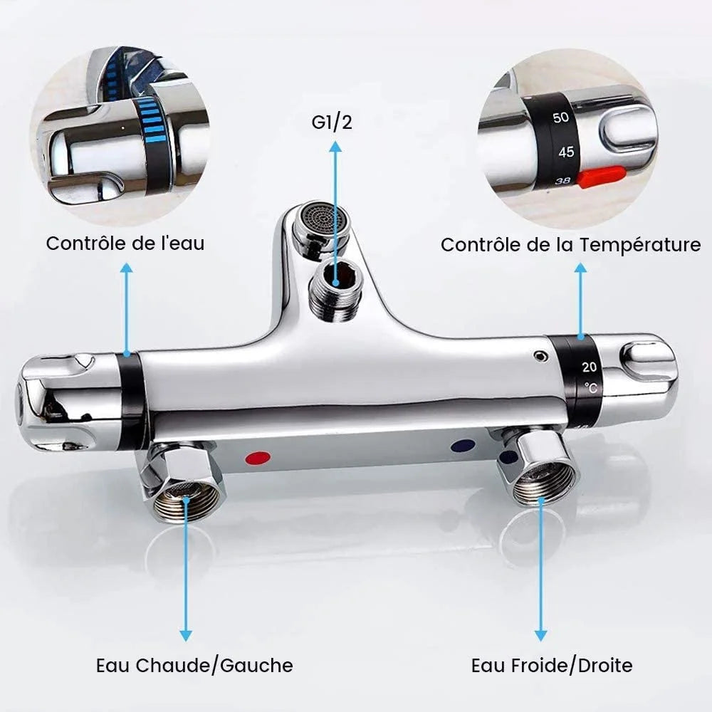 Brass Thermostatic Shower Faucet Concealed Mixing Valve Chrome Thermostatic Shower Faucet Richie's