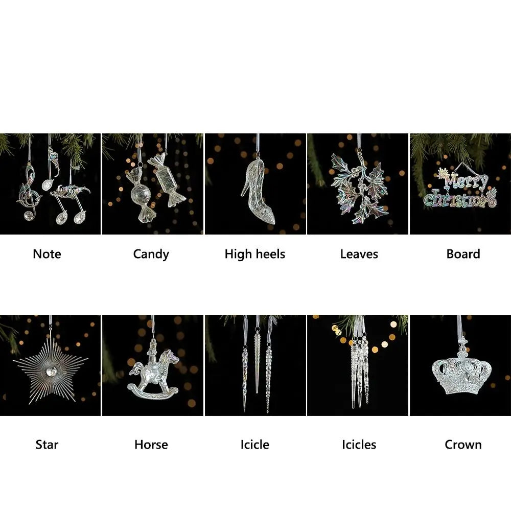 Transparent Acrylic Christmas Ornaments – Star Snowflake Pendant Christmas Ornament Richie's