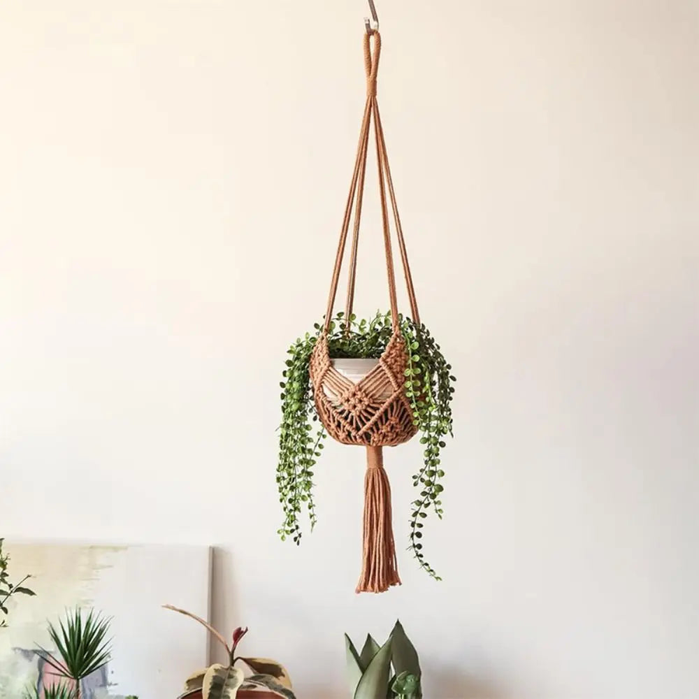 Boho Macrame Plant Hanger Cotton Rope Net Pouch for Succulents Macrame Plant Hanger Richie's