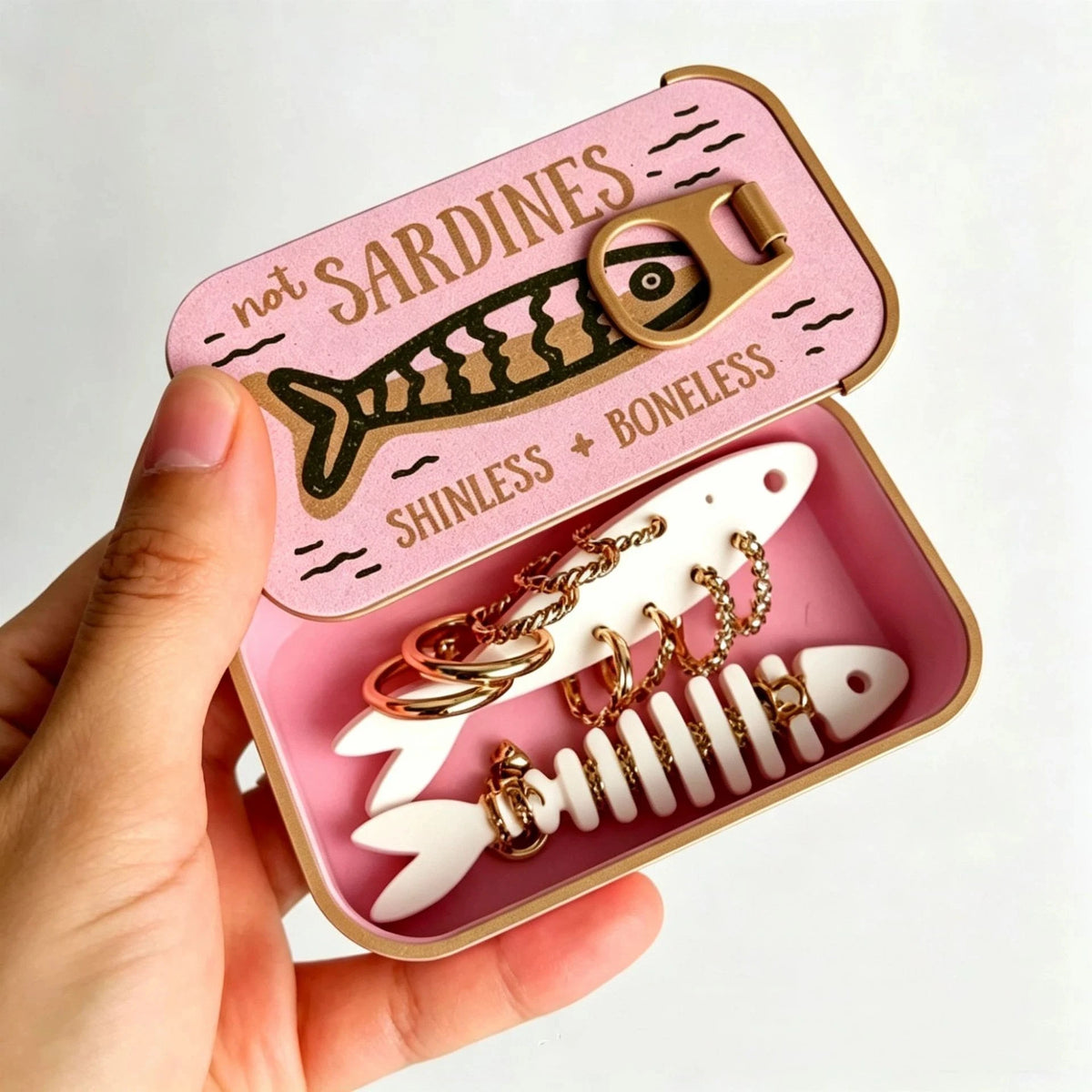 Sardine Tin Jewelry Box – 3D Printed PLA Earring & Necklace Organizer Jewelry Storage Box Richie's