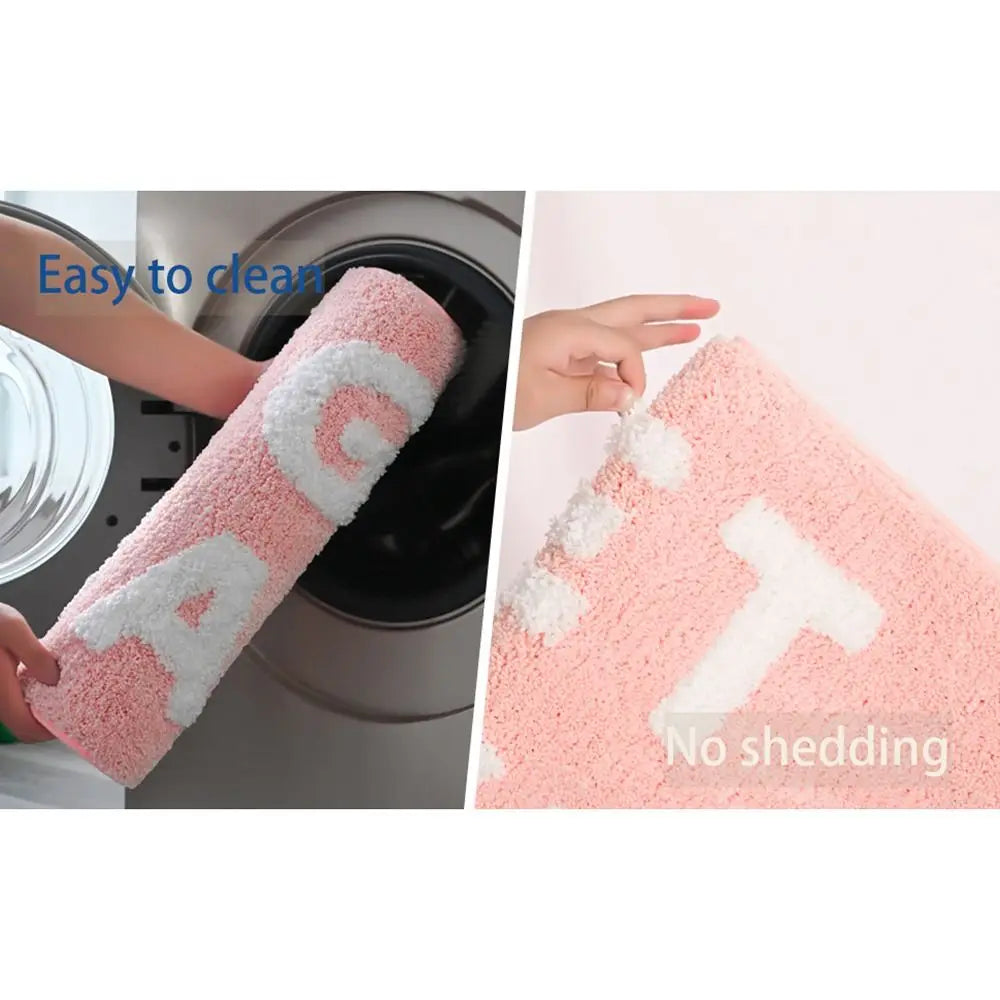 Funny Get Naked Bath Mat – Pink Non-Slip Plush Bathroom Rug Bath Mat Rug Richie's