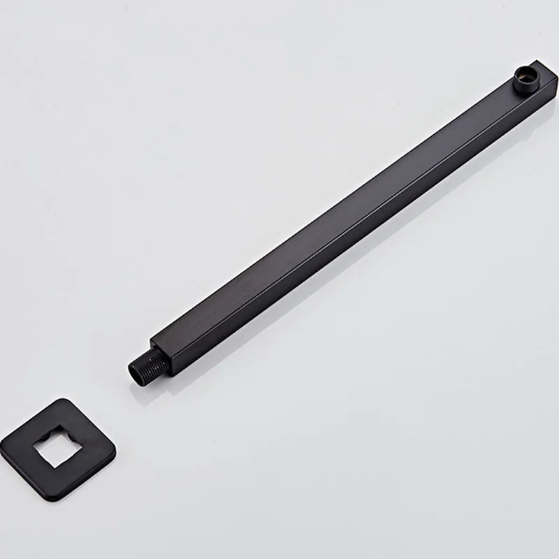HOBHE Matte Black 38cm Concealed Wall-Mounted Shower Arm Shower Arm Richie's