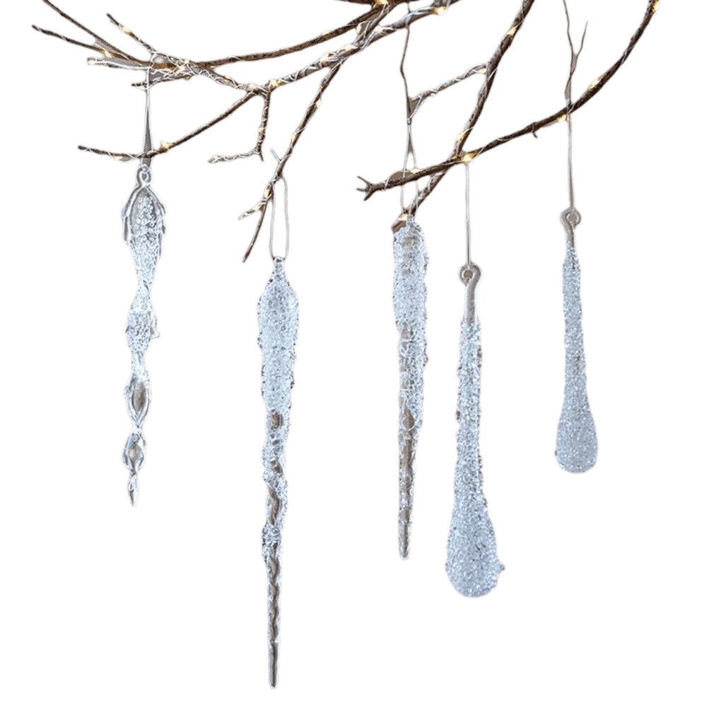 Acrylic Christmas Ice Drop Hanging Ornaments | Clear Pendants Christmas Ornaments Richie's