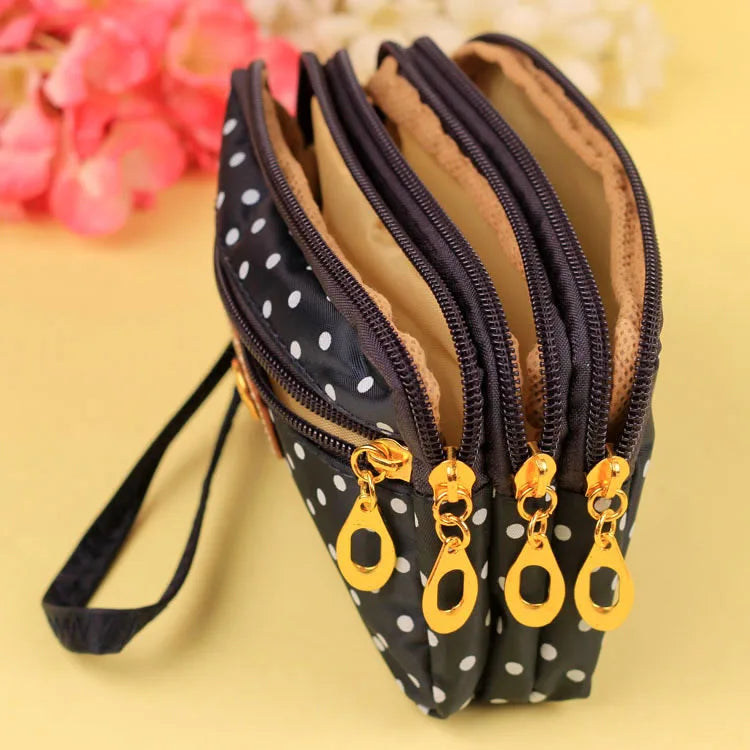 Women's Canvas Clutch Wallet – 4 Zippers & Card Holder Canvas Clutch Wallet Richie's