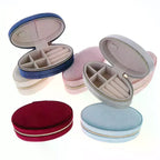 Mini Velvet Oval Jewelry Box – Portable Ring & Earring Case Velvet Jewelry Box Richie's