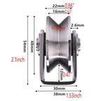 2" 304 Stainless Steel V-Groove Guide Pulley Caster Wheel V-Groove Caster Wheel Richie's