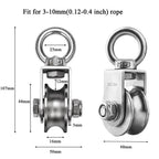 500KG Stainless Steel Pulley Wheel – Duplex Bearing, 360° Swivel Swivel Pulley Block Richie's