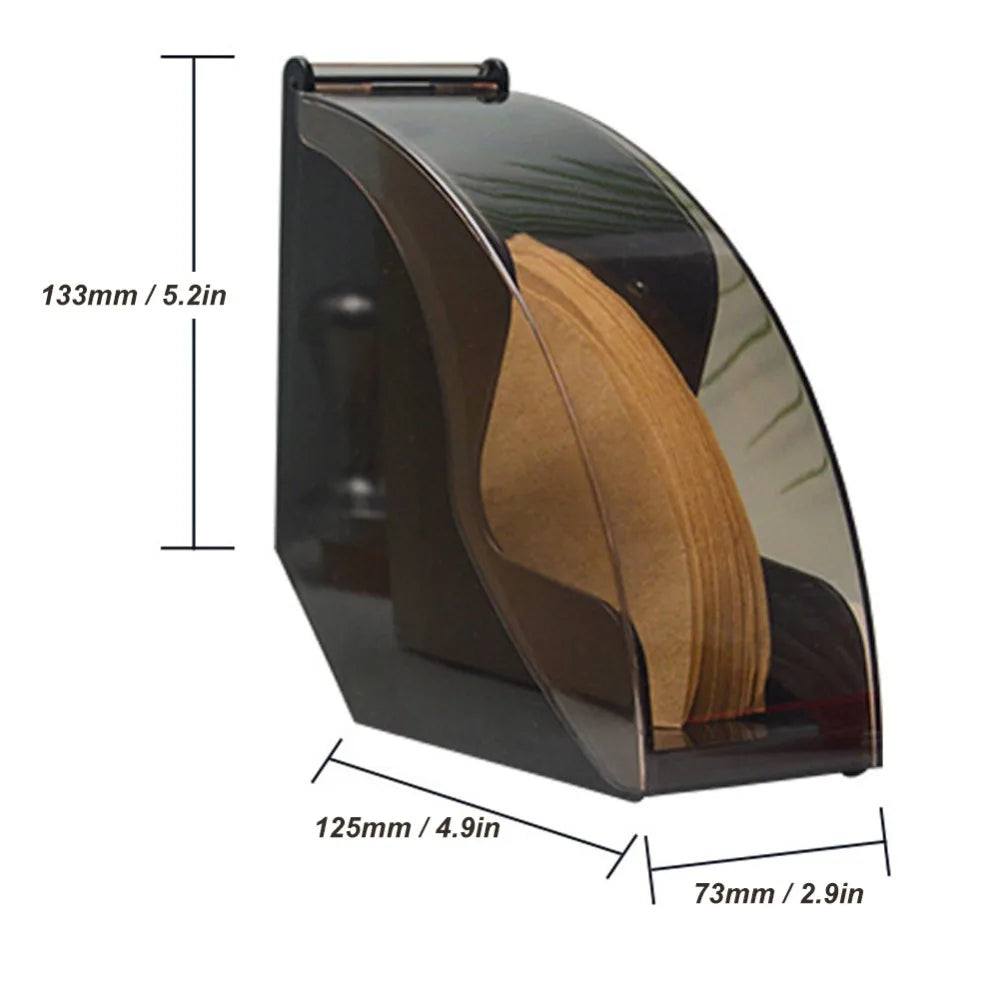 Acrylic Coffee Filter Paper Holder with Dust-Proof Cover – 100pc Coffee Filter Holder Richie's