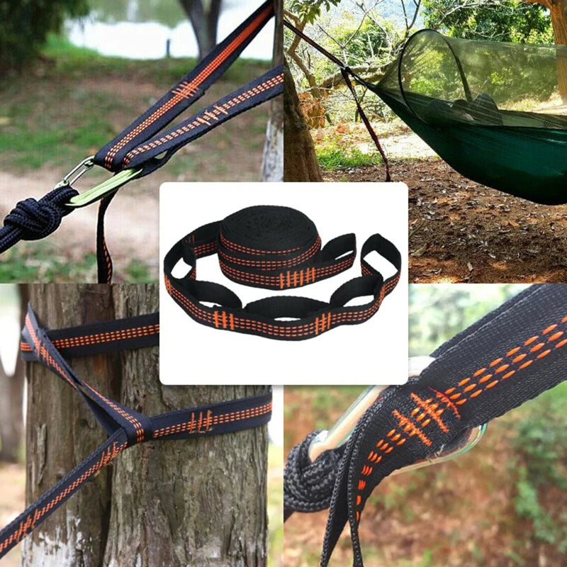 2PCS Hammock Tree Straps 600 lbs – Polyester 5-Ring Straps Hammock Straps Richie's