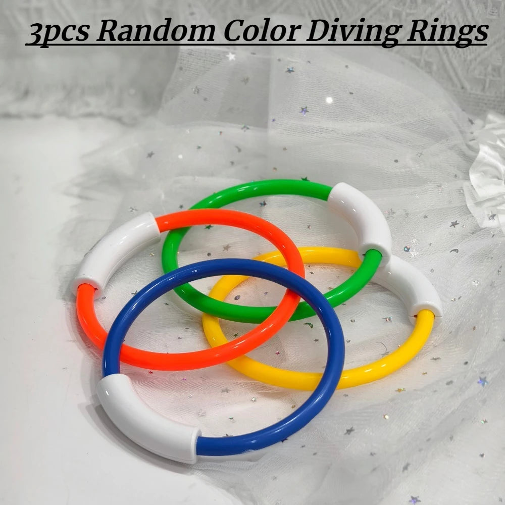 3-Piece Diving Ring Toss Set – Floating Pool Water Game Toys Pool Water Toy Set Richie's